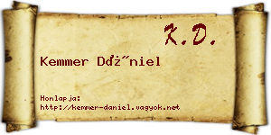 Kemmer Dániel névjegykártya